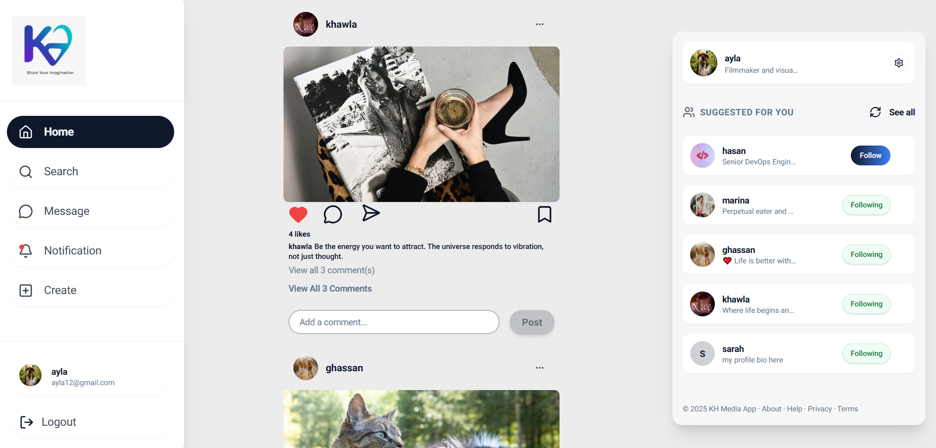 Home Feed - Posts & Suggestions