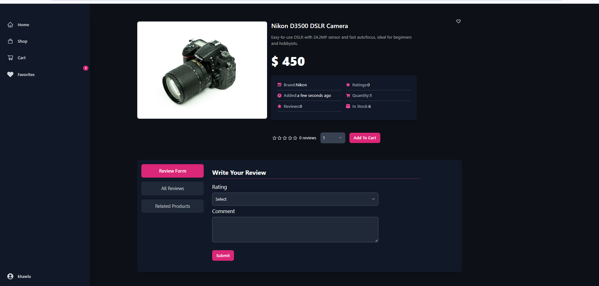 Product Reviews and Ratings