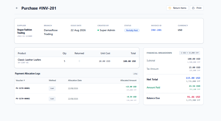Dual-Currency Purchasing, Payment Allocations & AP Ledger Synchronization
